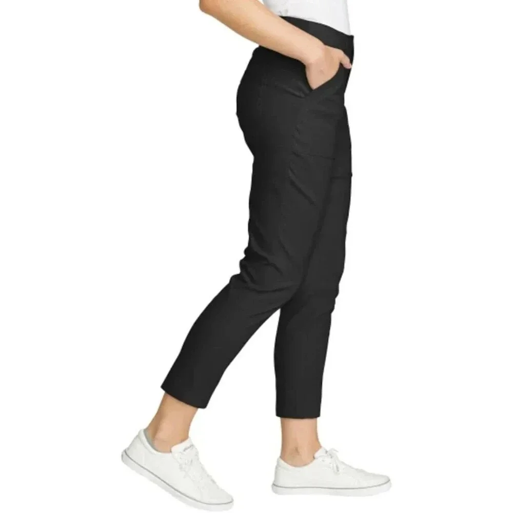 Eddie Bauer Women's Performance Stretch Horizon Straight Ankle Pant Black Size 8